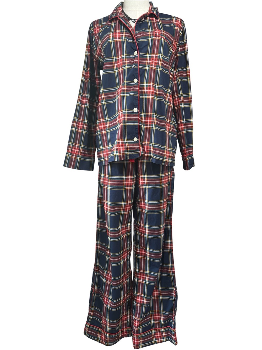 J. Crew Stewart Tartan Plaid Pajama Set Size XS 100% Cotton PJ - Picture 1 of 11